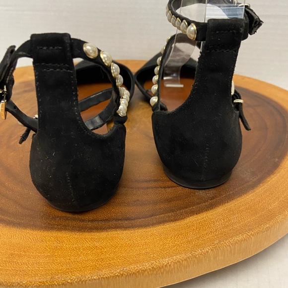 ZARA Pearl Ankle Strap Pointed Toe Flats - Picture 7 of 10